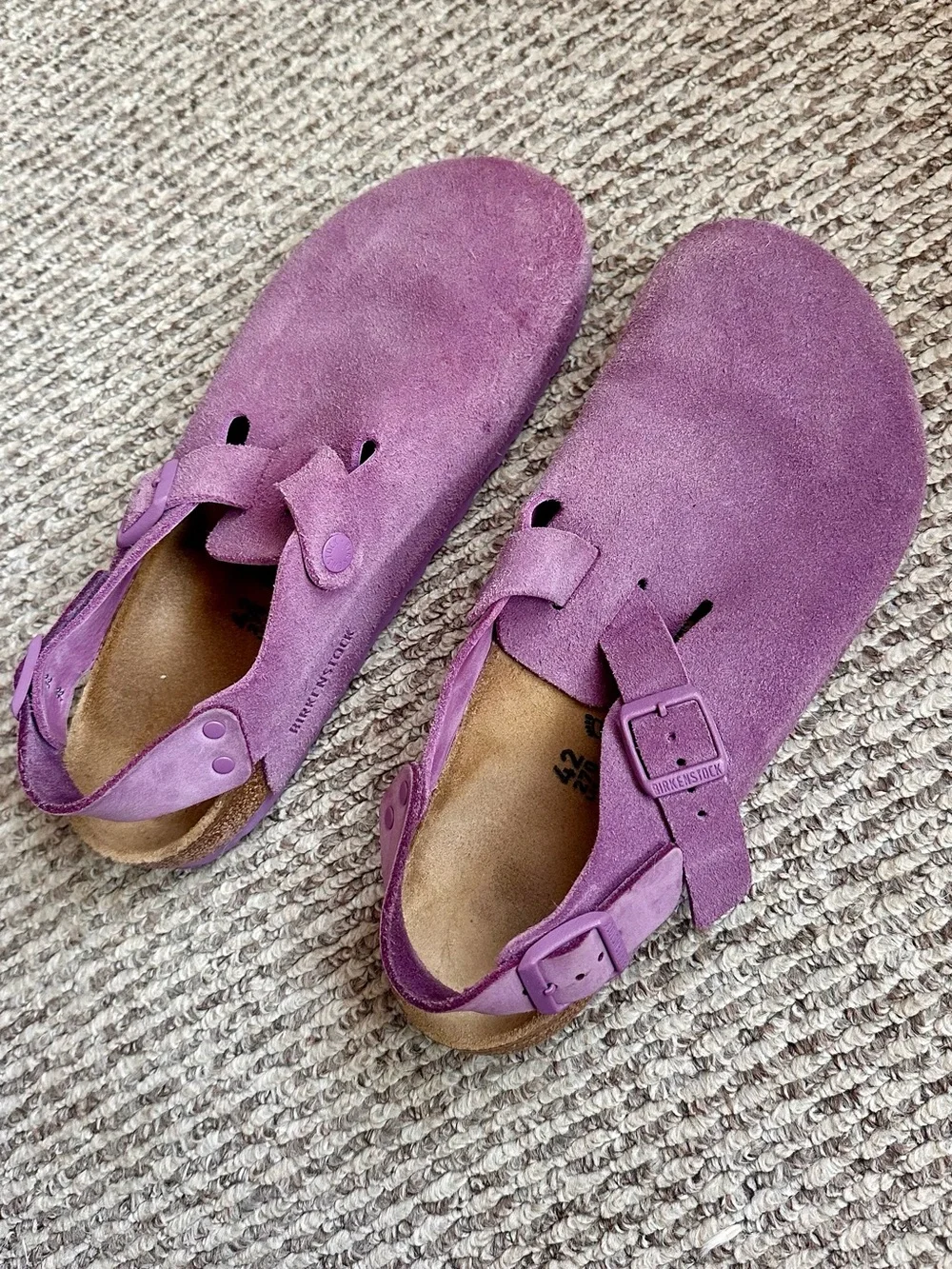 Birkenstock Mauve Suede Tokio Clogs NWOT - Picture 3 of 5